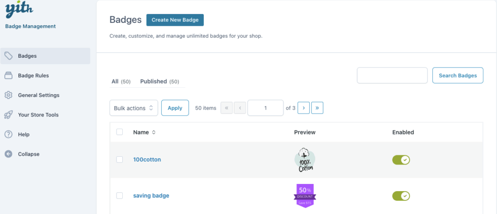 YITH WooCommerce Badge Management create new badge