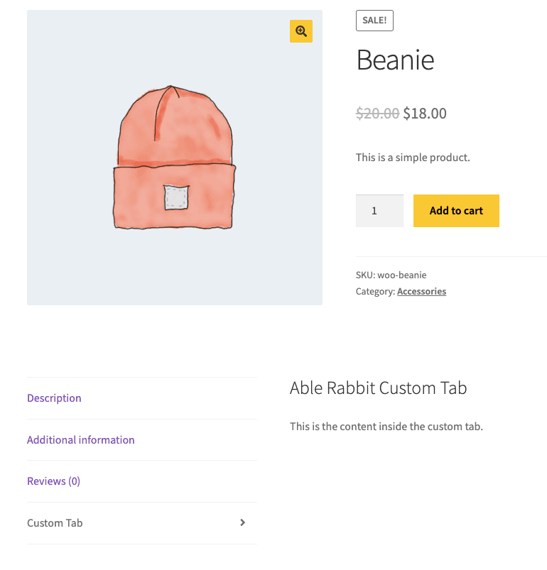 WooCommerce Custom Product Page Tab
