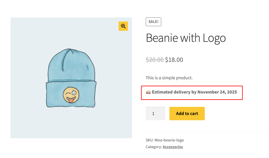 WooCommerce Estimated Delivery Date without plugin
